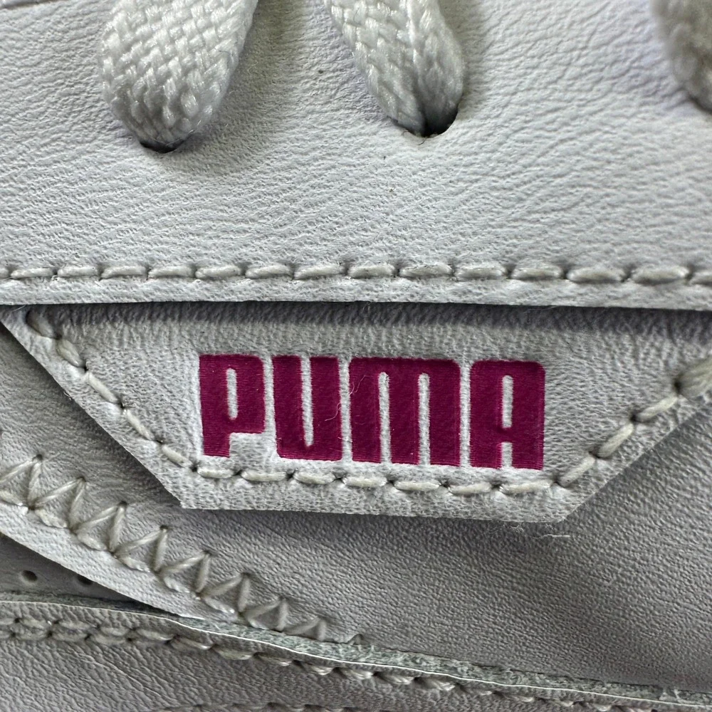 Puma Platform Sneakers Lace Up White Pink Women Size 7.5 Chunky Casual